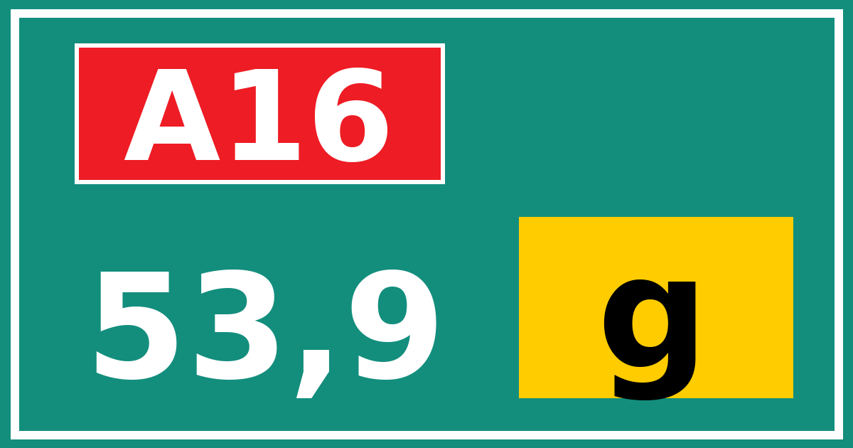 Hectometerbord A16 53,9 letter g