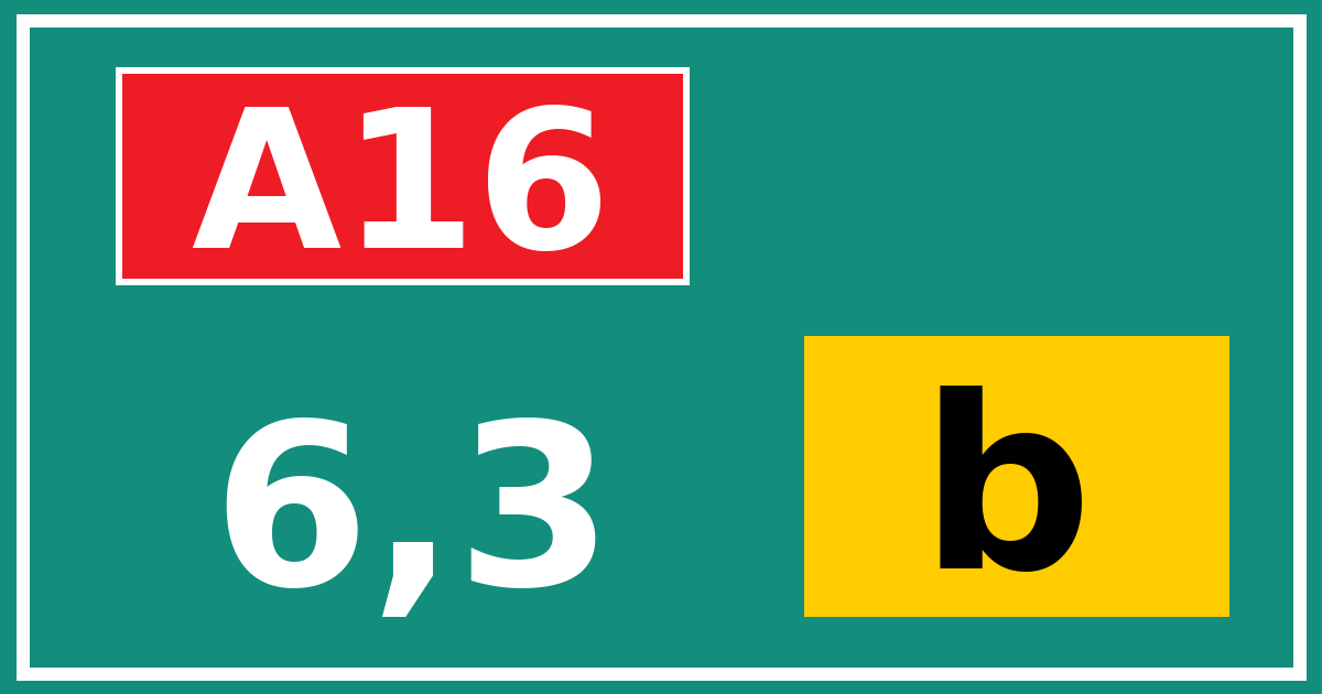 Hectometerbord A16 6,3 letter b