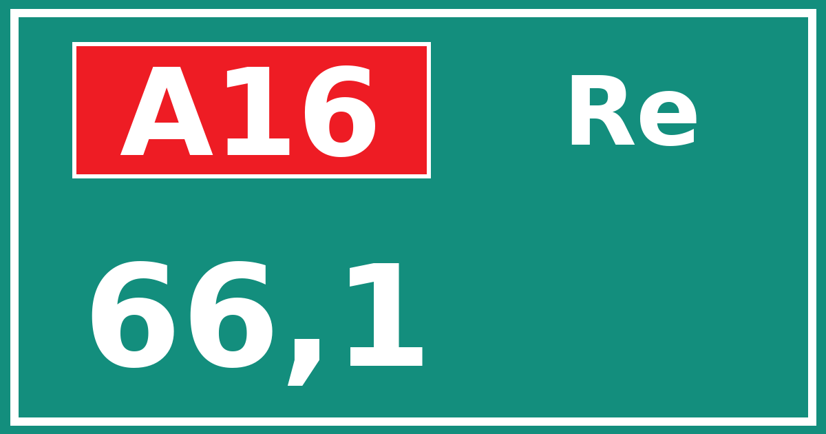 Hectometerbord A16 66,1 zijde Re