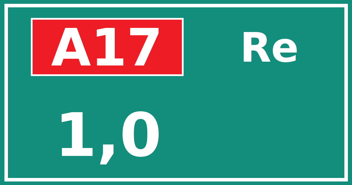 Hectometerbord A17 1,0 zijde Re