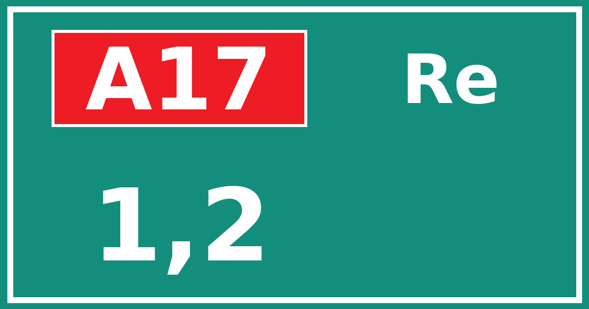 Hectometerbord A17 1,2 zijde Re