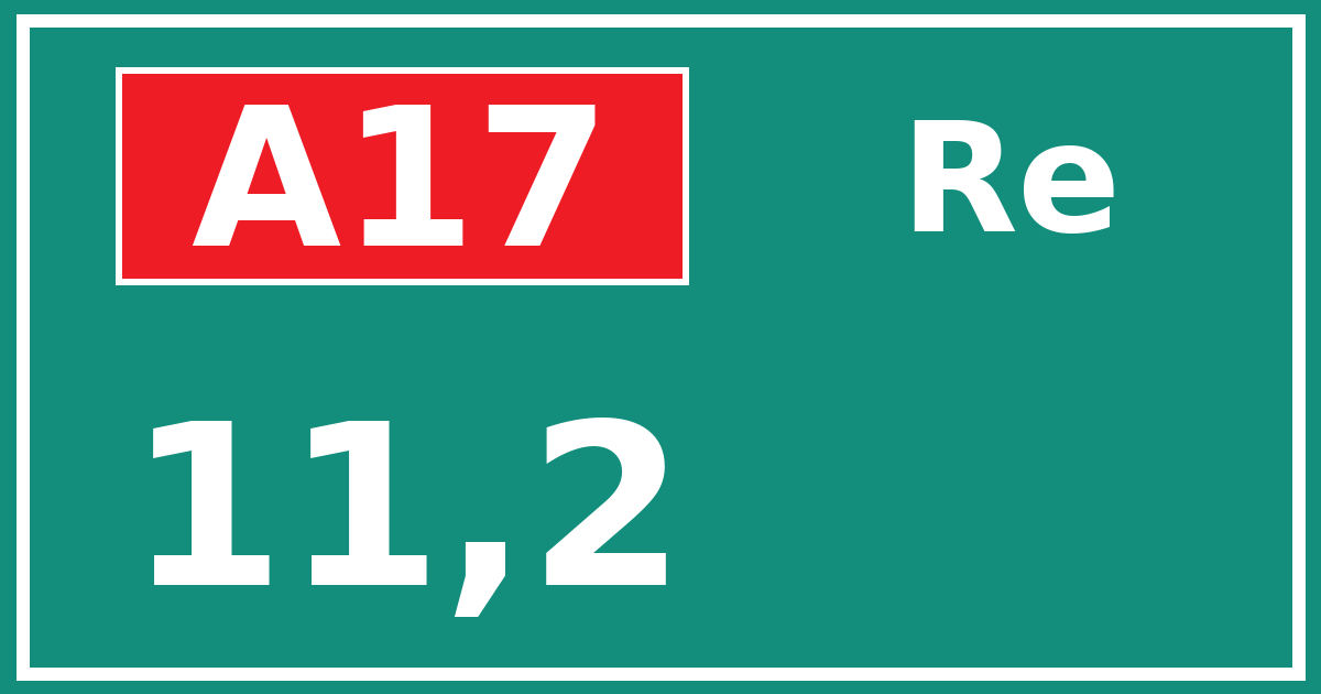 Hectometerbord A17 11,2 zijde Re