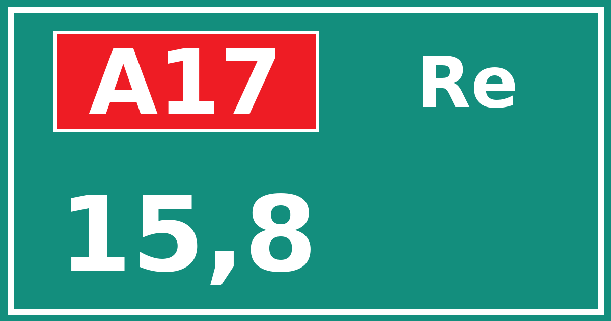 Hectometerbord A17 15,8 zijde Re