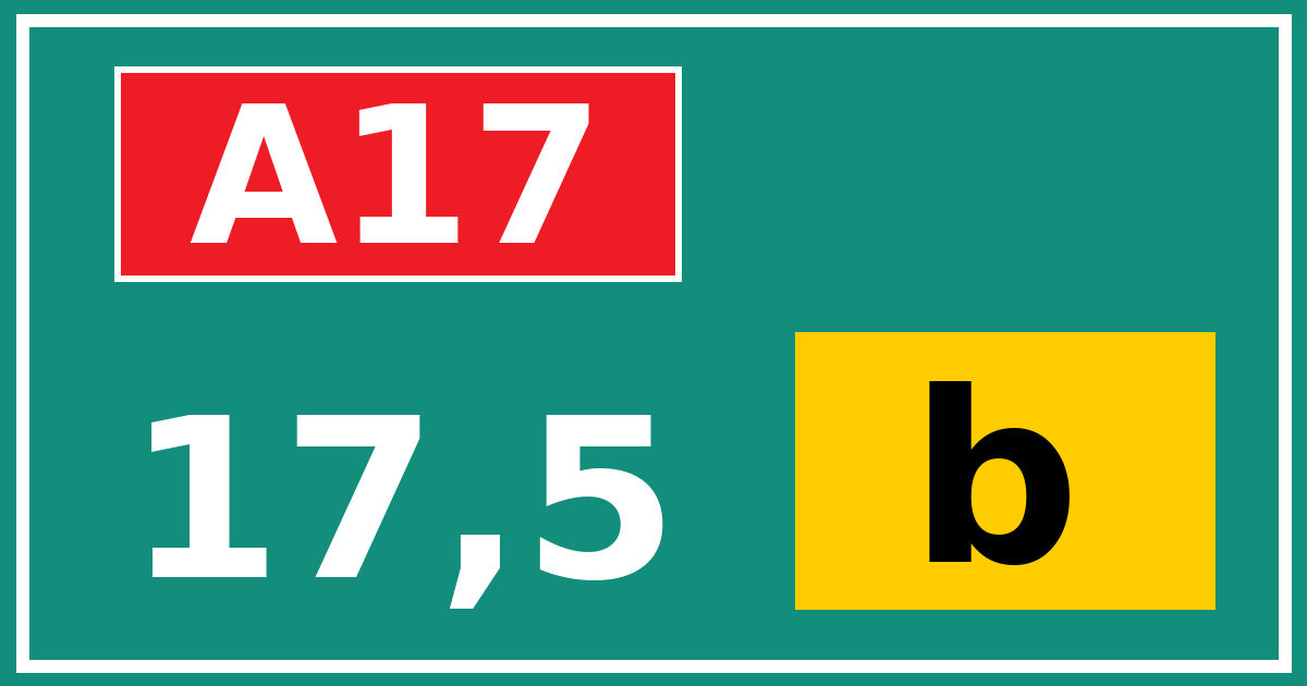 Hectometerbord A17 17,5 letter b