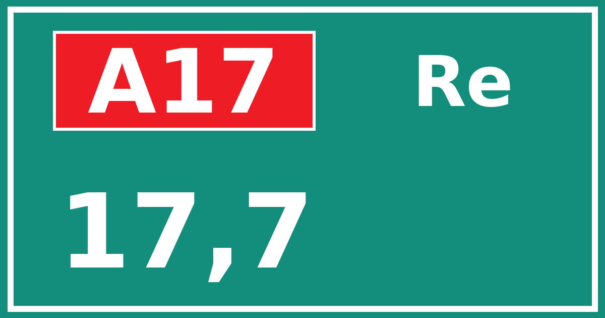 Hectometerbord A17 17,7 zijde Re