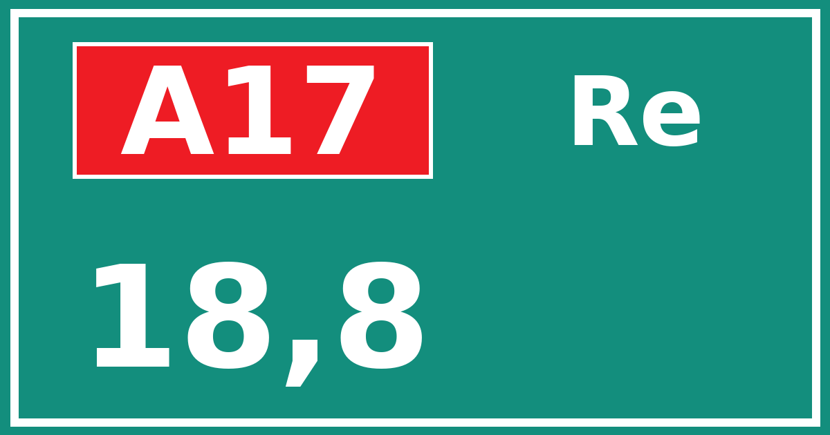Hectometerbord A17 18,8 zijde Re