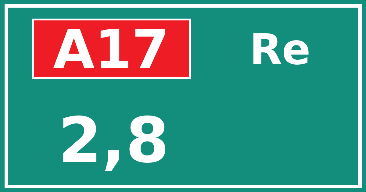Hectometerbord A17 2,8 zijde Re