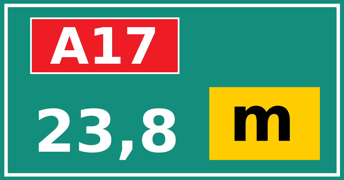 Hectometerbord A17 23,8 letter m