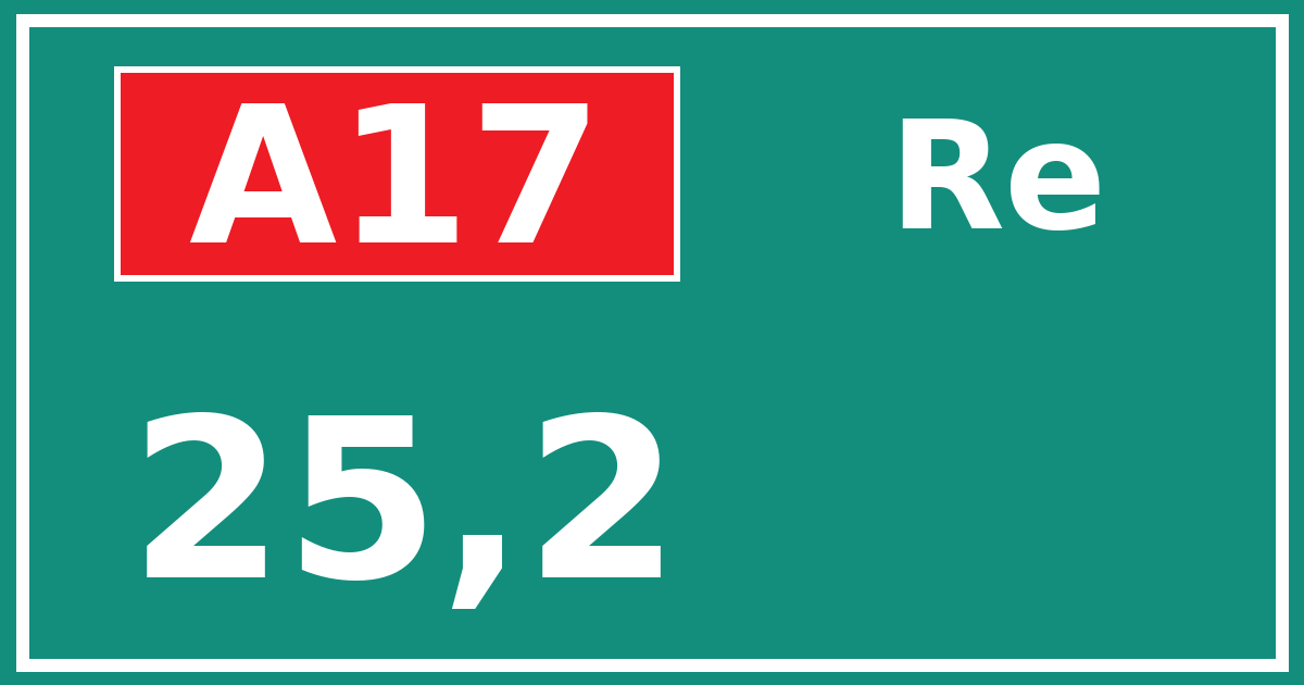 Hectometerbord A17 25,2 zijde Re
