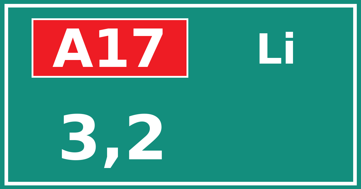 Hectometerbord A17 3,2 zijde Li