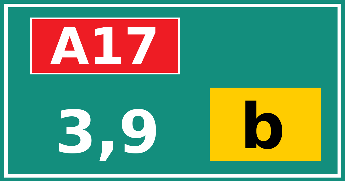 Hectometerbord A17 3,9 letter b