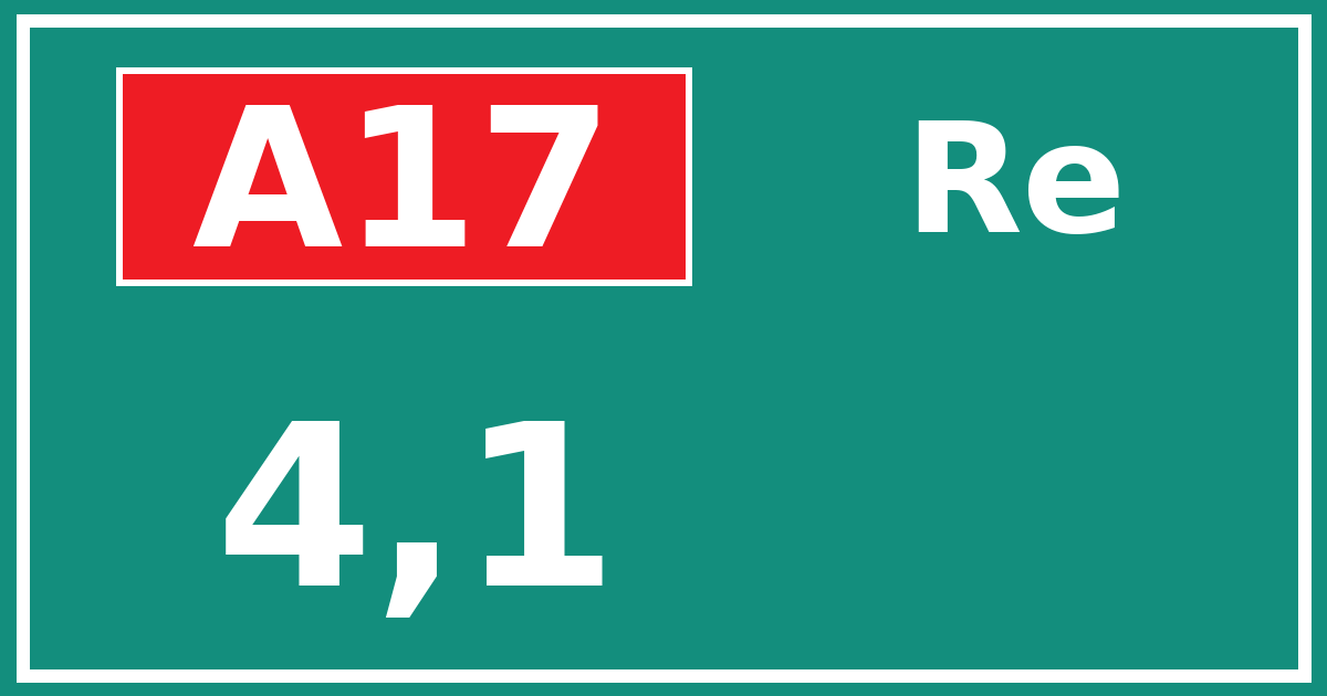 Hectometerbord A17 4,1 zijde Re