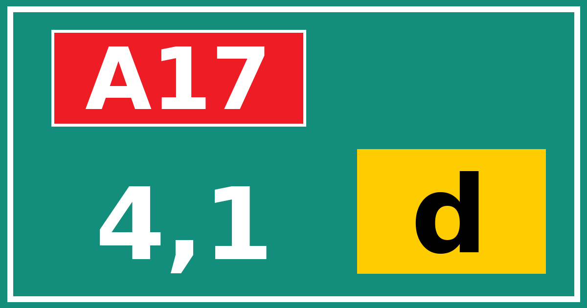 Hectometerbord A17 4,1 letter d