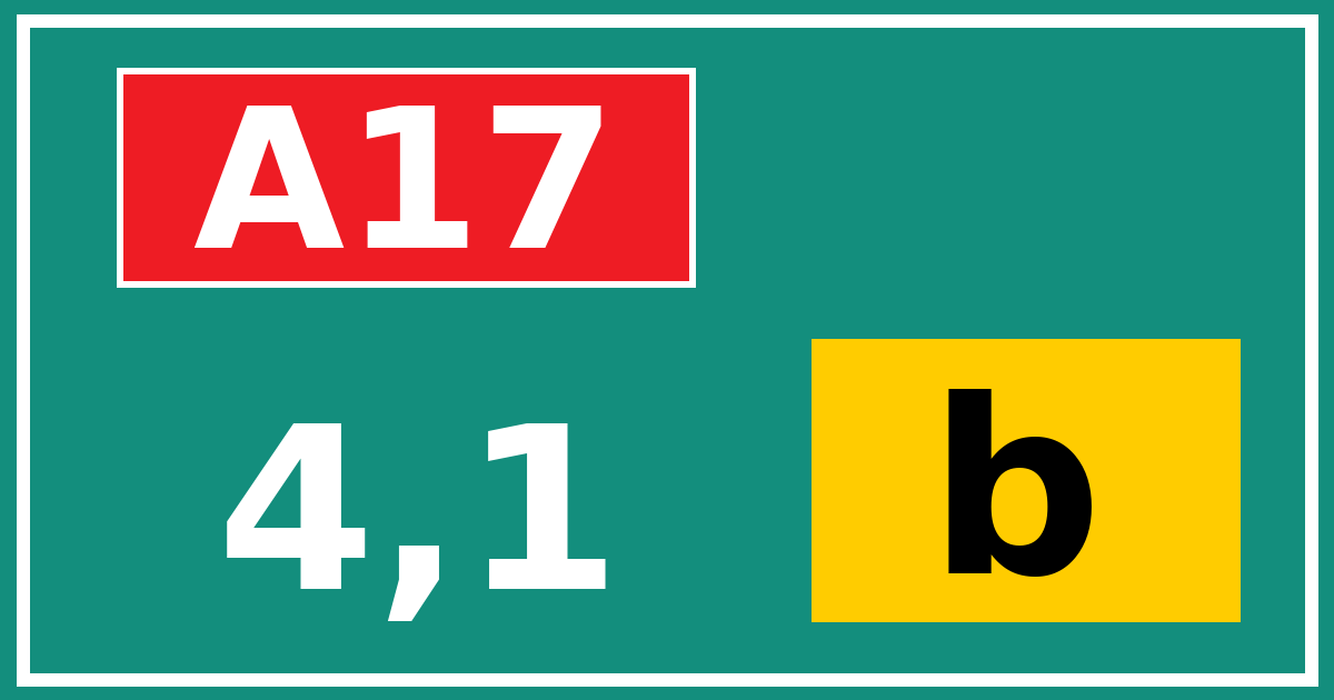 Hectometerbord A17 4,1 letter b