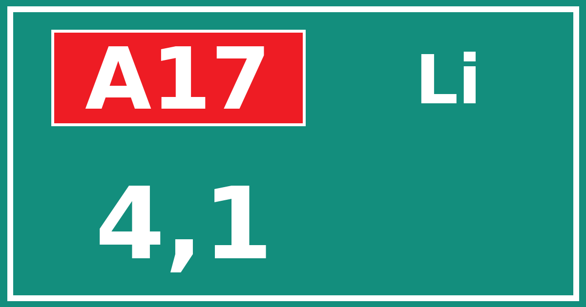 Hectometerbord A17 4,1 zijde Li