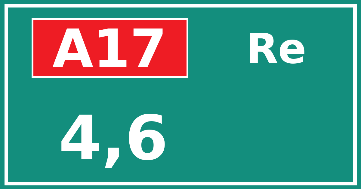 Hectometerbord A17 4,6 zijde Re