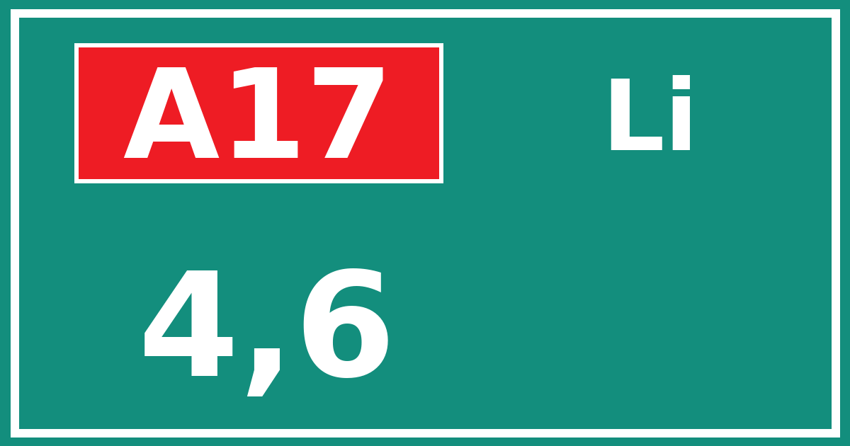 Hectometerbord A17 4,6 zijde Li