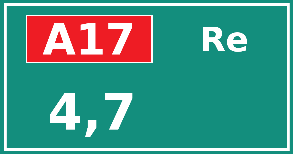 Hectometerbord A17 4,7 zijde Re