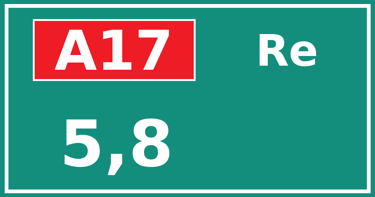 Hectometerbord A17 5,8 zijde Re