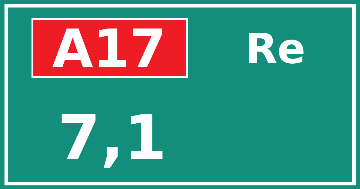 Hectometerbord A17 7,1 zijde Re