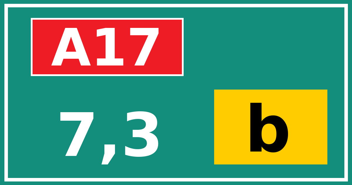 Hectometerbord A17 7,3 letter b