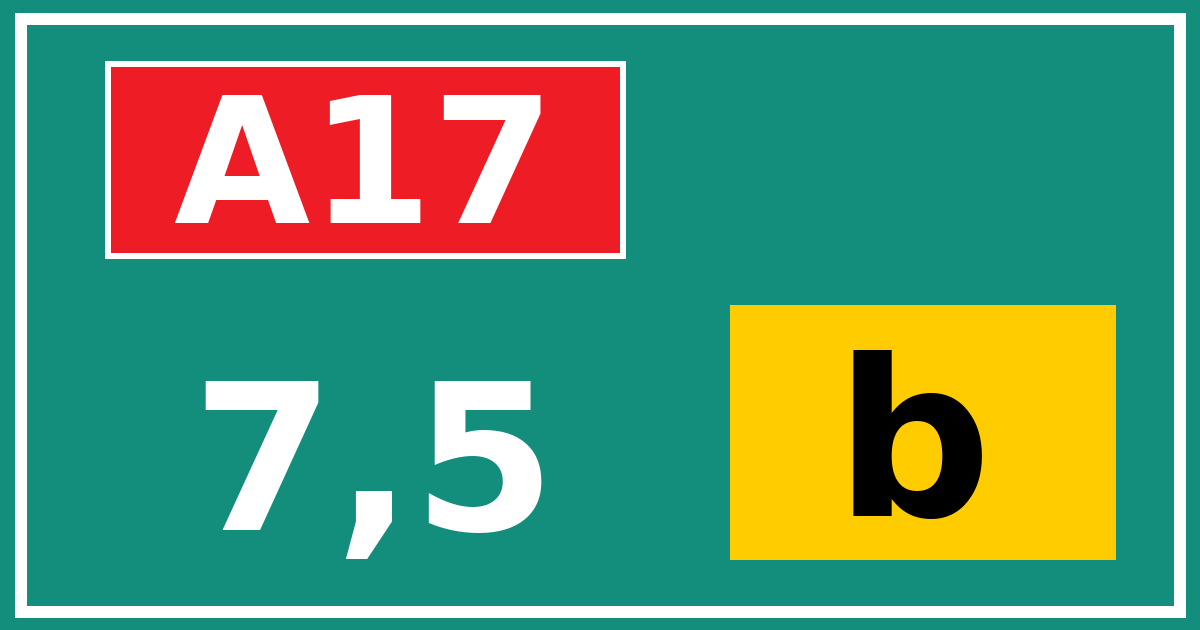 Hectometerbord A17 7,5 letter b