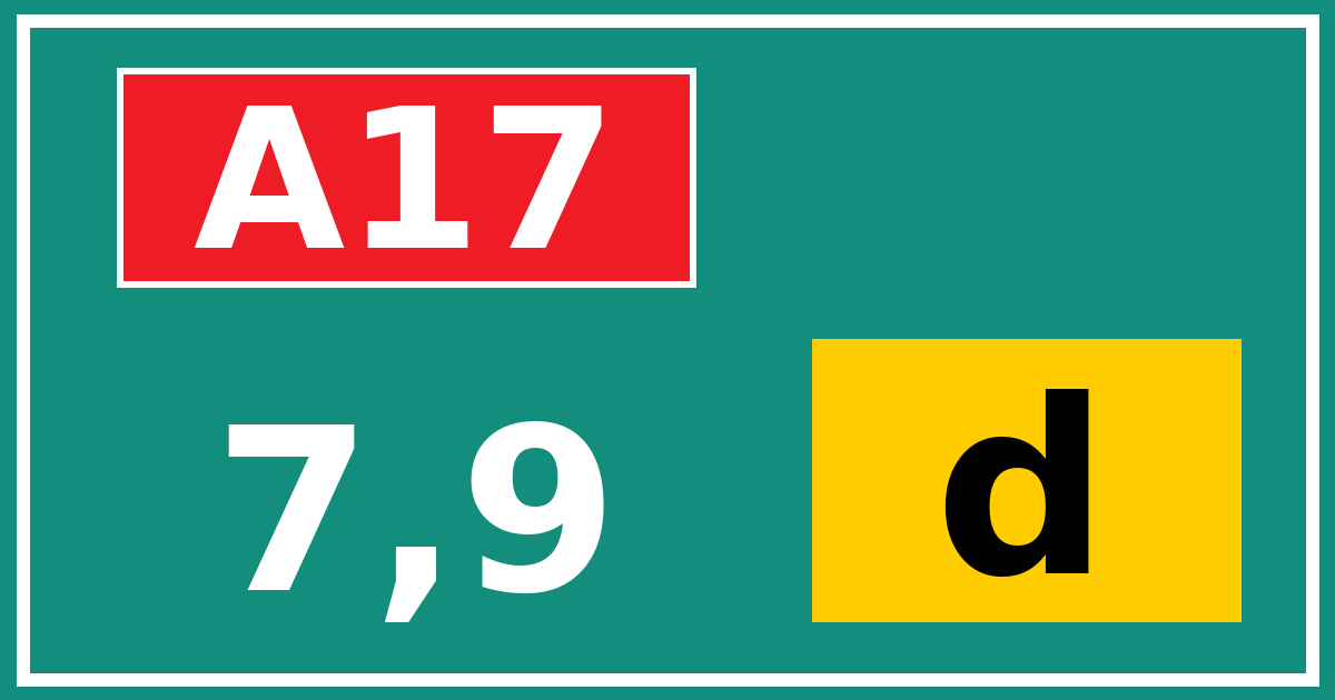 Hectometerbord A17 7,9 letter d