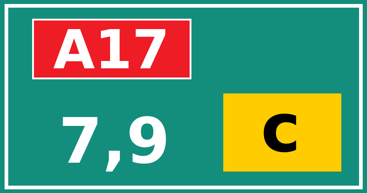 Hectometerbord A17 7,9 letter c