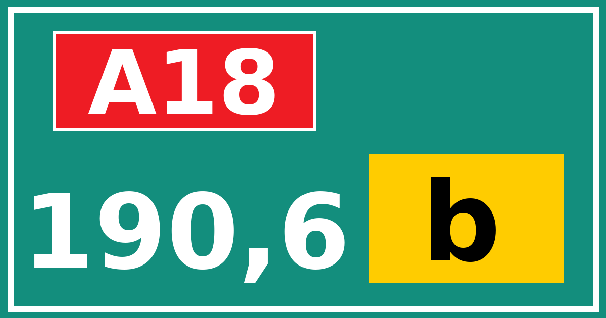 Hectometerbord A18 190,6 letter b