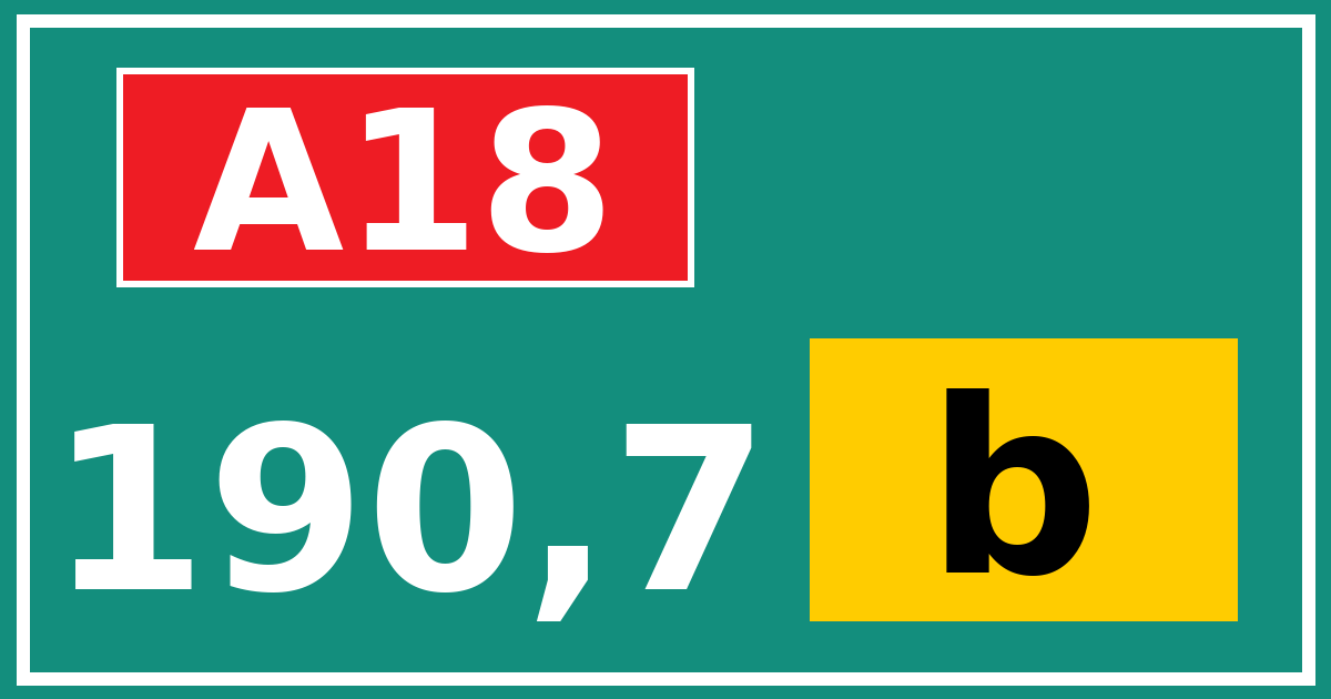 Hectometerbord A18 190,7 letter b
