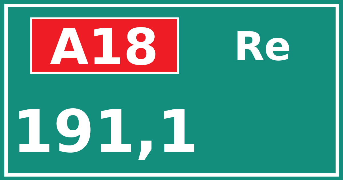 Hectometerbord A18 191,1 zijde Re