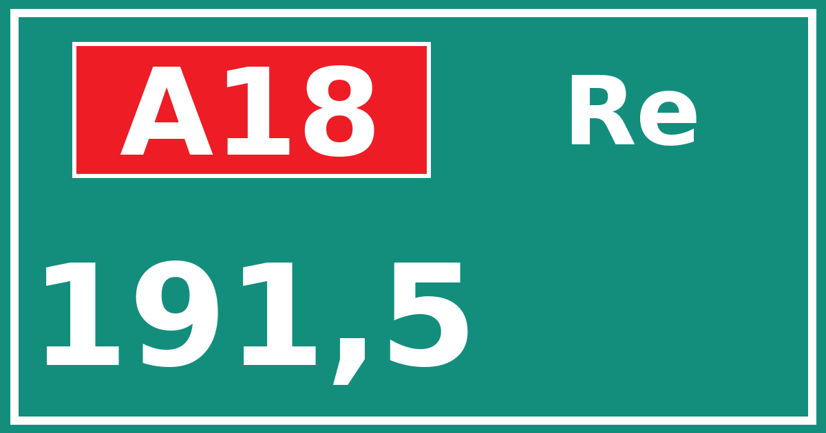Hectometerbord A18 191,5 zijde Re