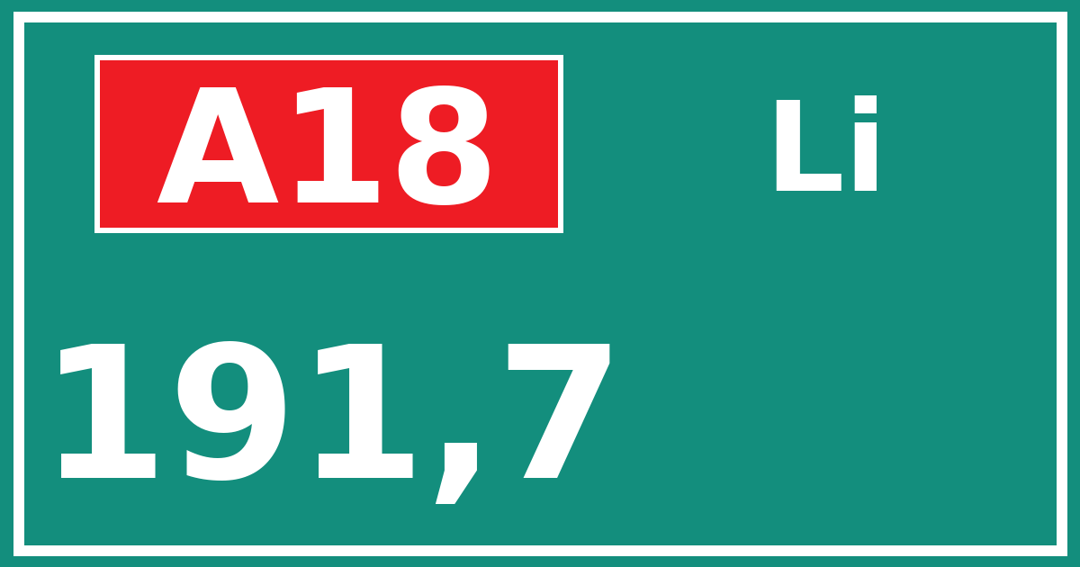 Hectometerbord A18 191,7 zijde Li