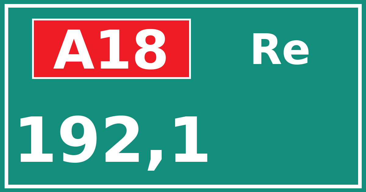Hectometerbord A18 192,1 zijde Re