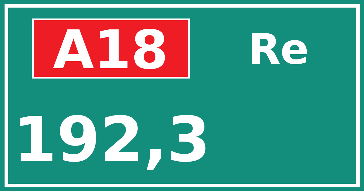 Hectometerbord A18 192,3 zijde Re