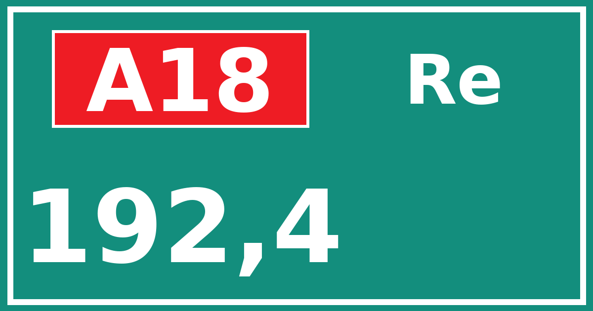 Hectometerbord A18 192,4 zijde Re