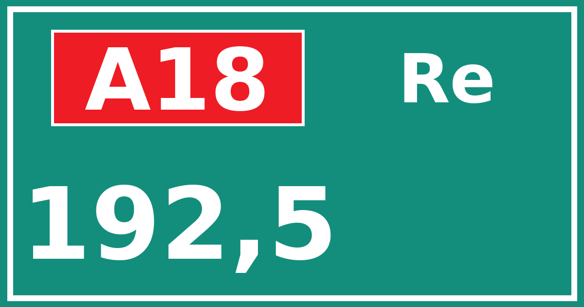Hectometerbord A18 192,5 zijde Re