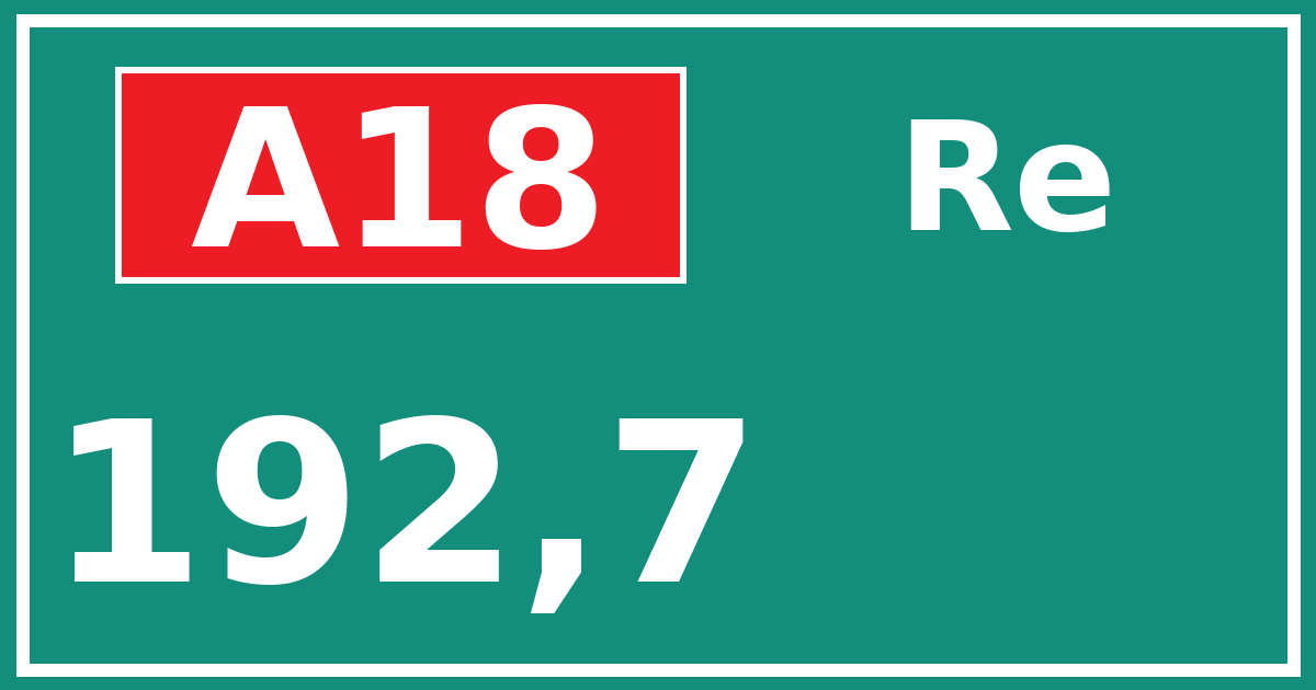 Hectometerbord A18 192,7 zijde Re