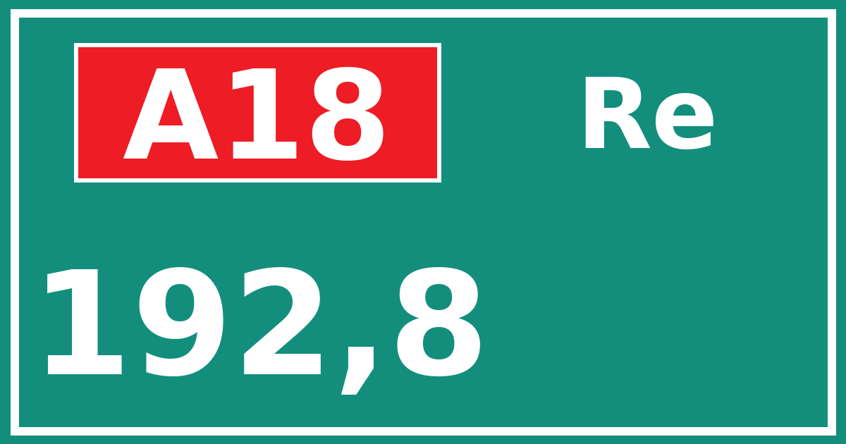 Hectometerbord A18 192,8 zijde Re
