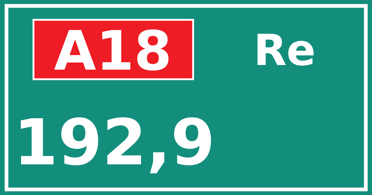 Hectometerbord A18 192,9 zijde Re