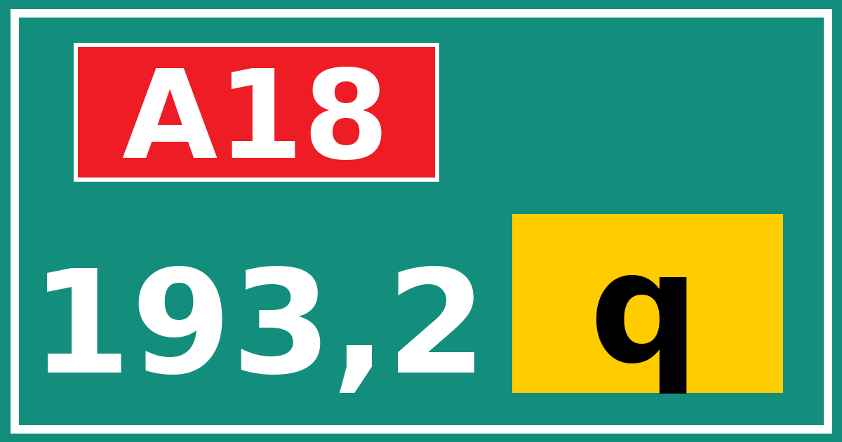 Hectometerbord A18 193,2 letter q