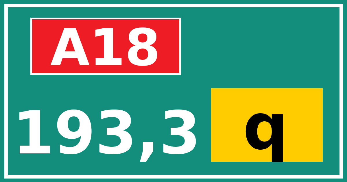 Hectometerbord A18 193,3 letter q