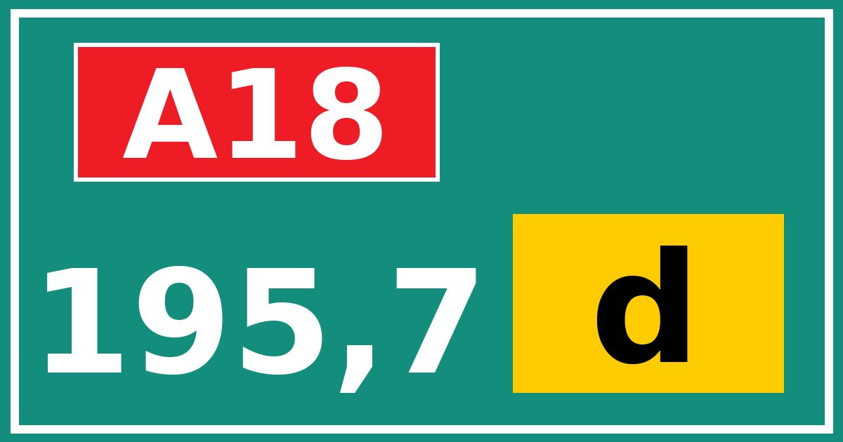 Hectometerbord A18 195,7 letter d