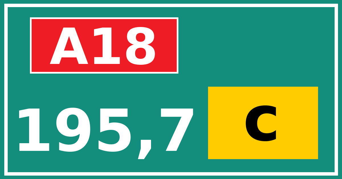 Hectometerbord A18 195,7 letter c