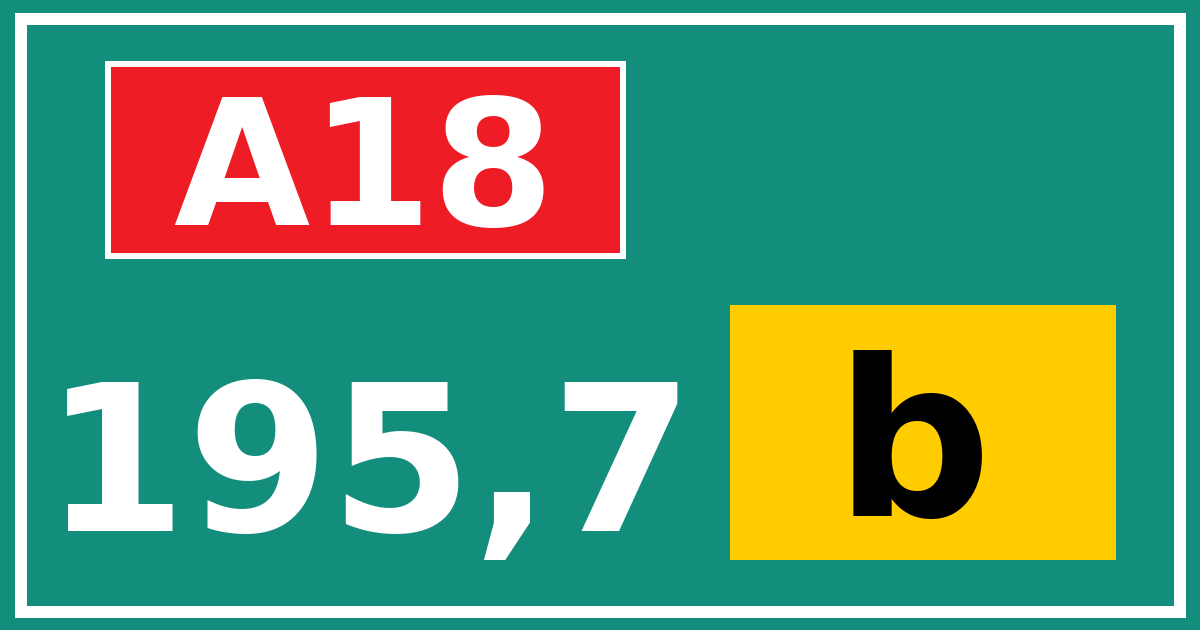 Hectometerbord A18 195,7 letter b