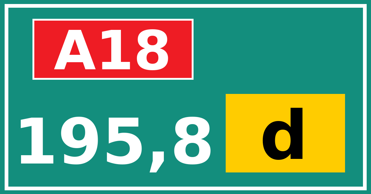 Hectometerbord A18 195,8 letter d