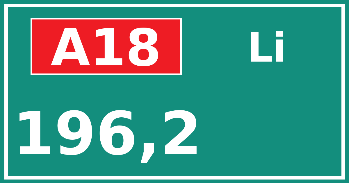 Hectometerbord A18 196,2 zijde Li