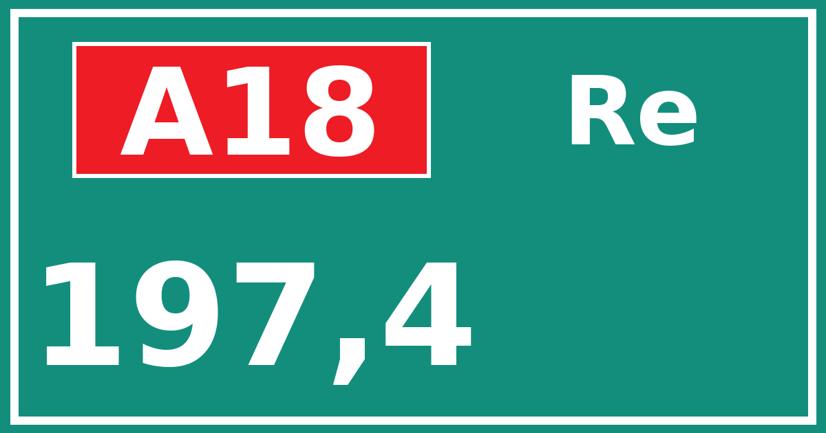 Hectometerbord A18 197,4 zijde Re