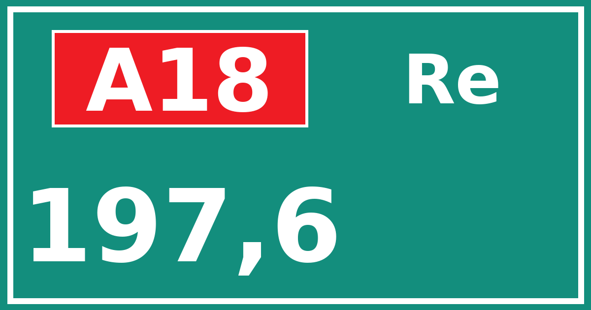 Hectometerbord A18 197,6 zijde Re