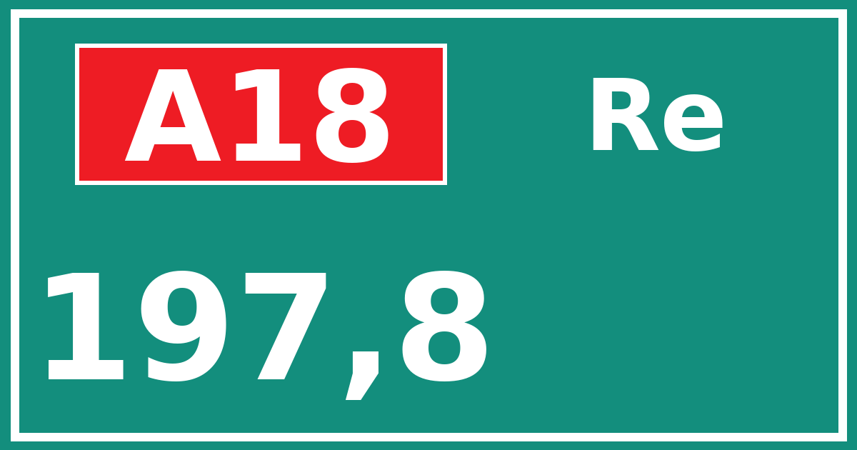Hectometerbord A18 197,8 zijde Re